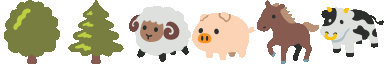 Hidden spritesheet with emojis of some trees and animals.